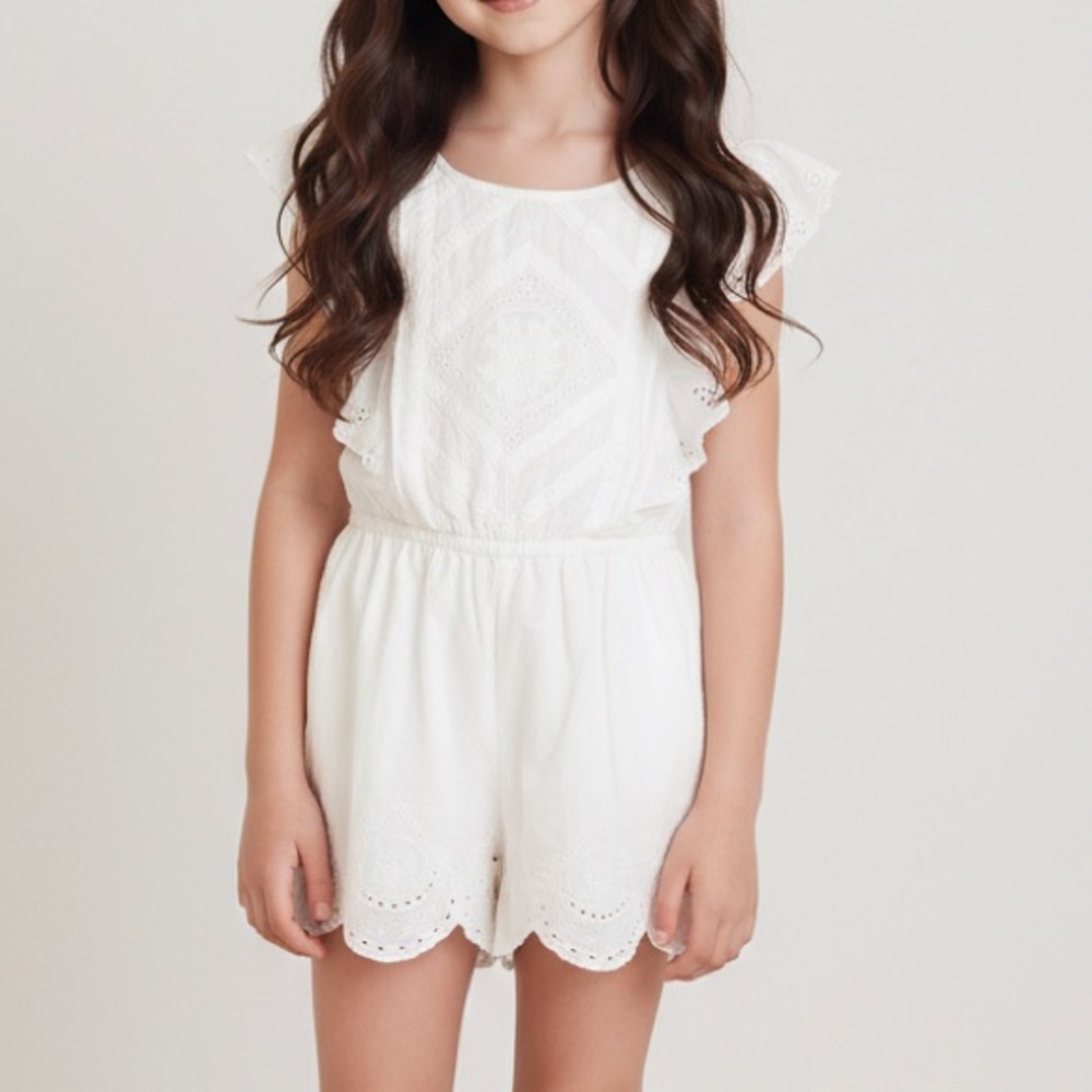 Romper Girls 12/14 years White Eyelet